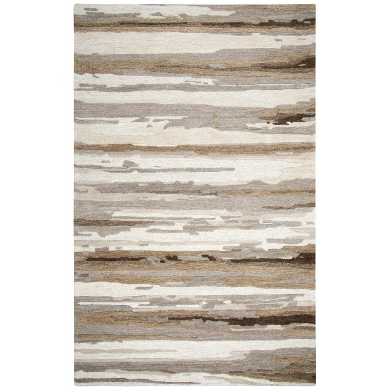 Hand Tufted Cut & Loop Pile Wool Rug, 5' x 8'