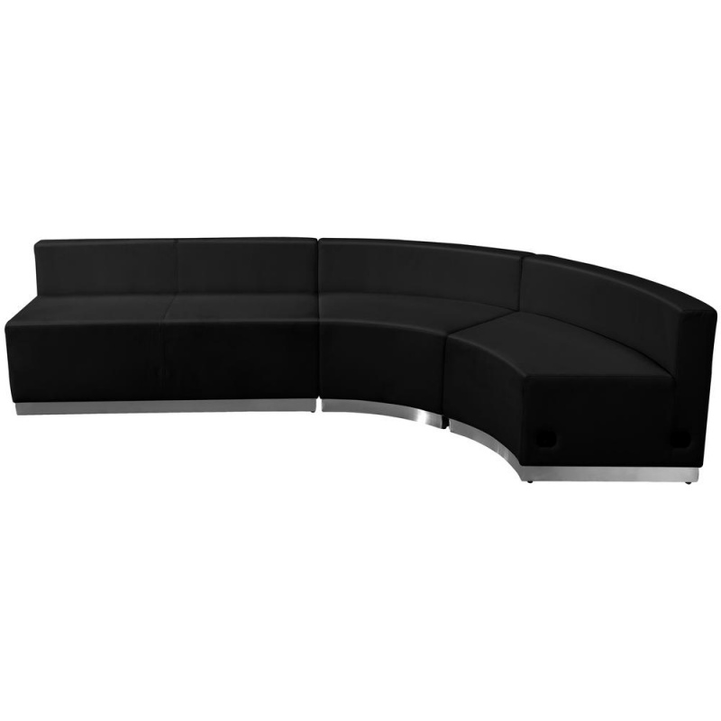 Alon Black Leathersoft Reception Configuration, 3 Pieces