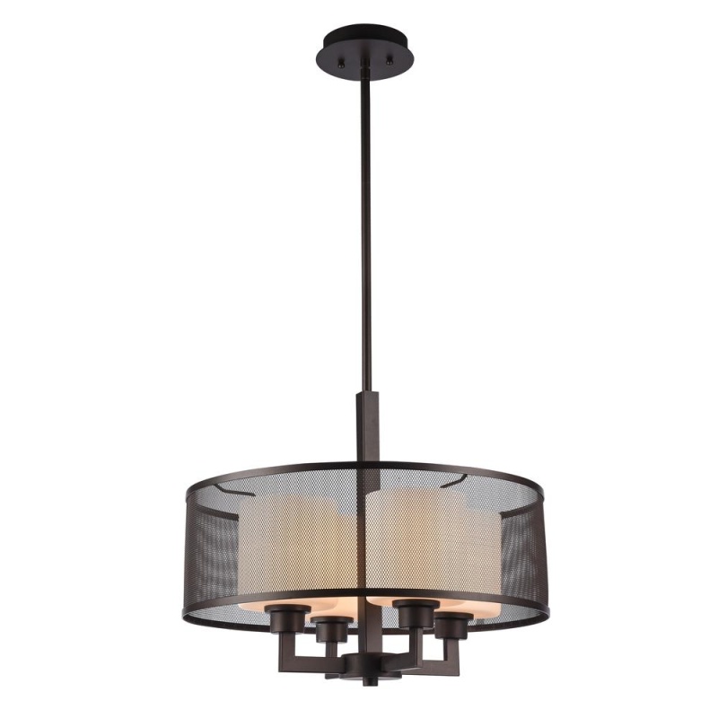 Chloe Lighting Martha Transitional 4 Light Rubbed Bronze Ceiling Pendant 19" Wide