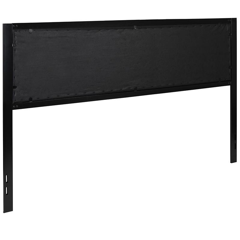 Bristol Metal Tufted Upholstered King Size Headboard In Black Fabric