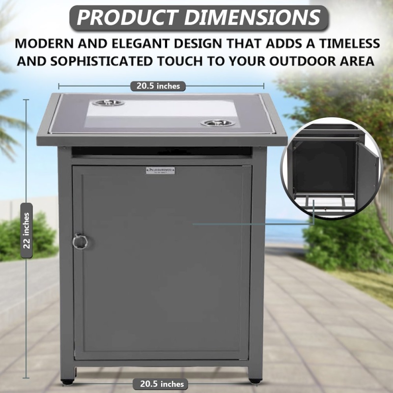 Walbrooke Grey Patio Square Tank Holder In Grey