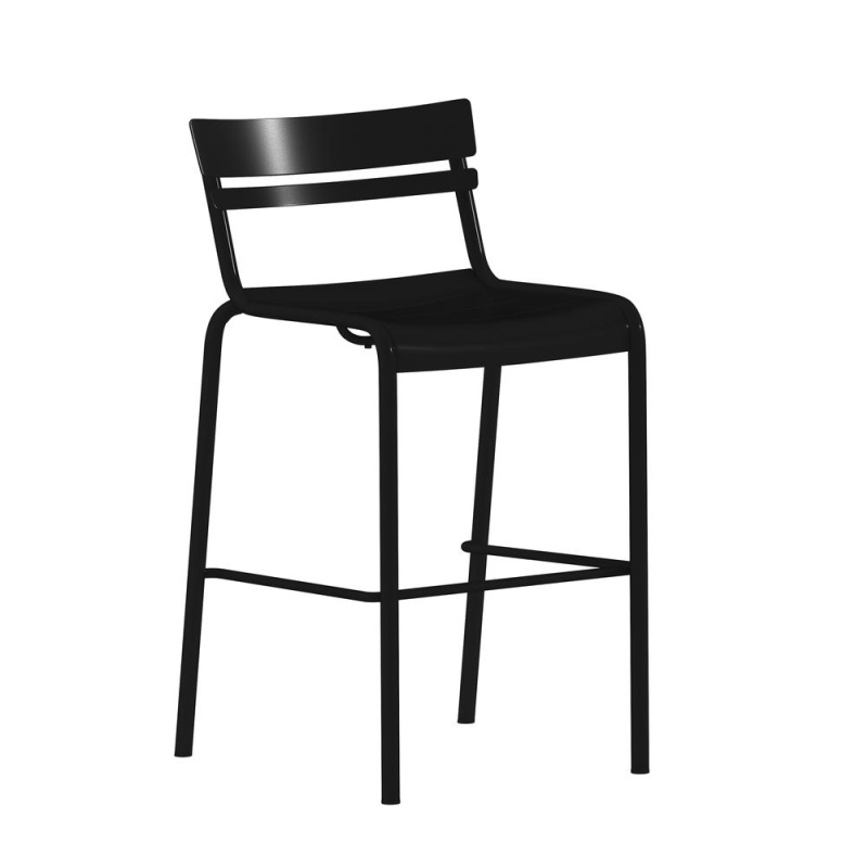 Modern Armless Steel Stacking Bar Stool