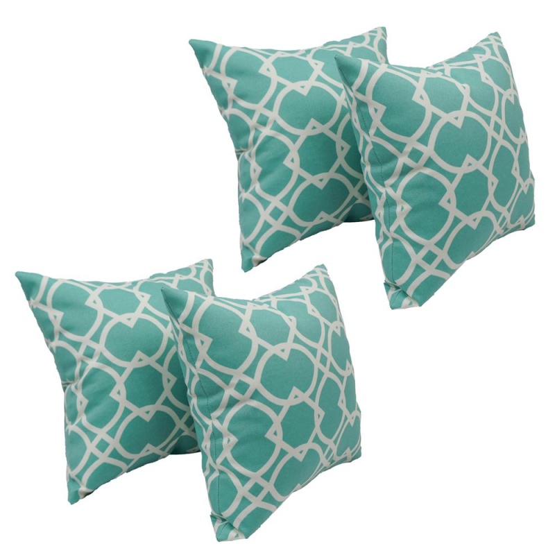 17-Inch Square Polyester Outdoor Throw Pillows, Set of 4