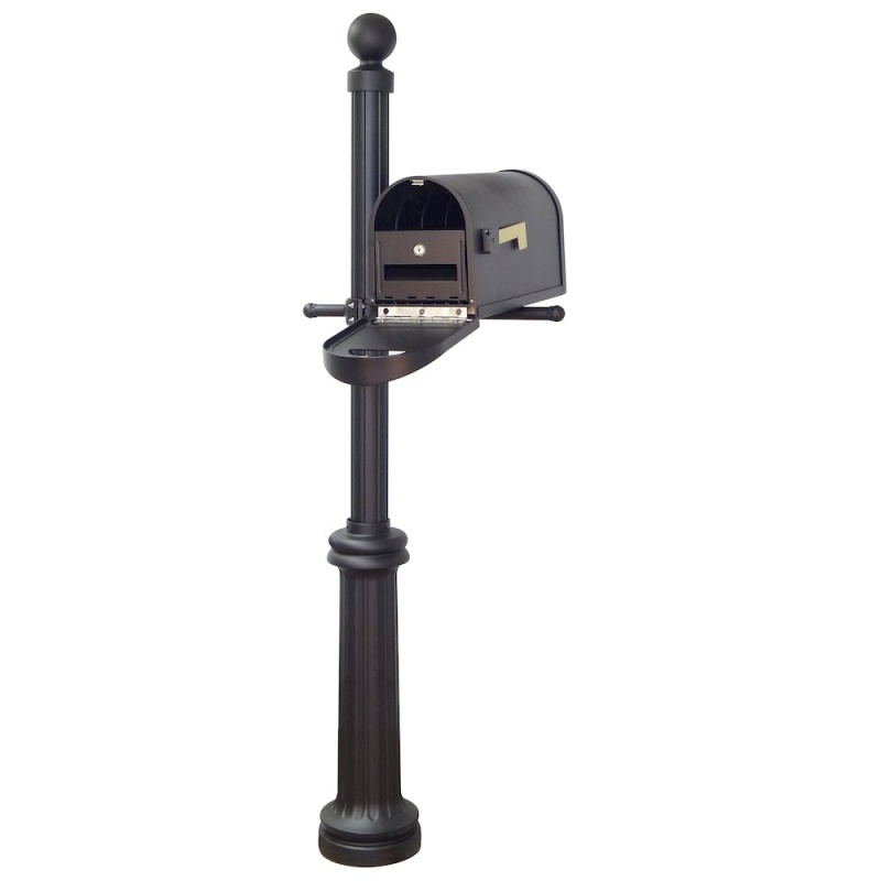 Classic Curbside Mailbox, Locking Insert And Fresno Mailbox Post