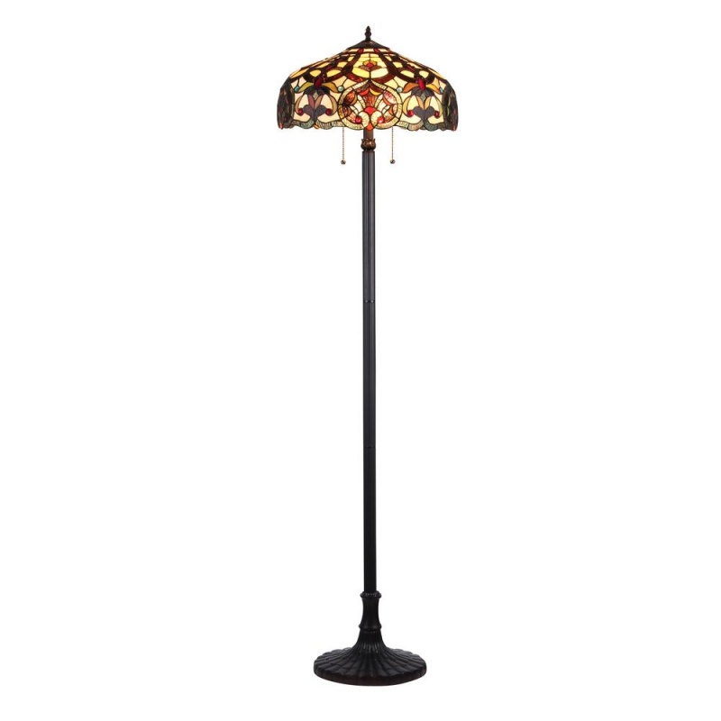 Sadie Tiffany-Style 2 Light Victorian Floor Lamp 18" Shade