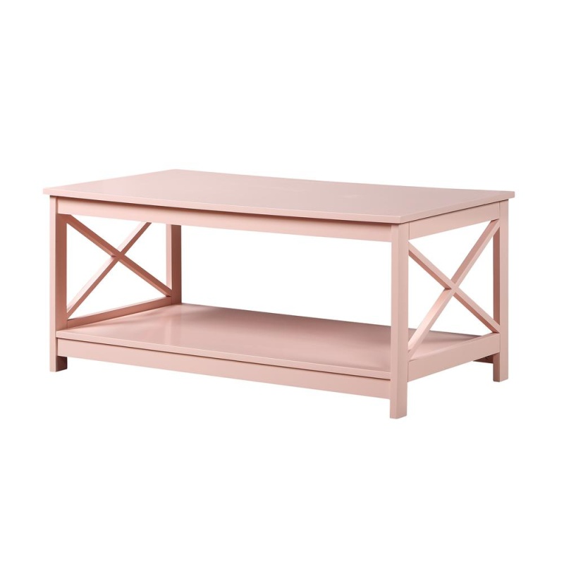 Oxford Coffee Table With Shelf Blush Pink