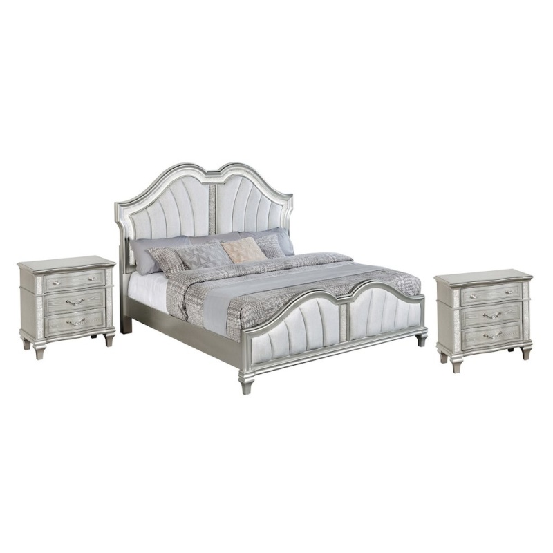 2 Piece Silver Queen Panel Bedroom Set