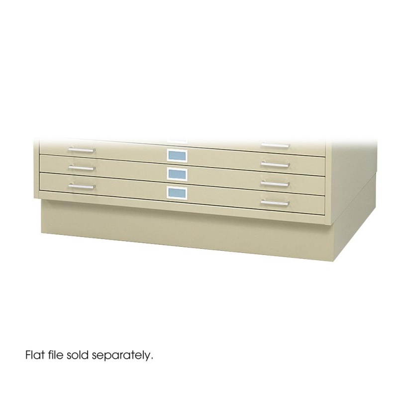 Safco Closed Base For 4996 And 4986 - 46.4" Width X 32.6" Depth X 6" Height - Steel - Tropic Sand