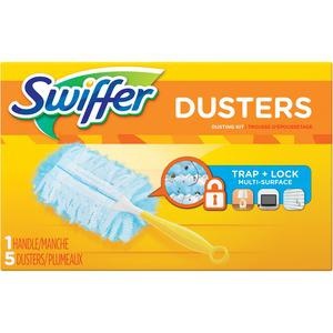 Swiffer Unscented Duster Kit - 5 Pieces/Kit - 6 / Carton - Fiber - Blue, Yellow
