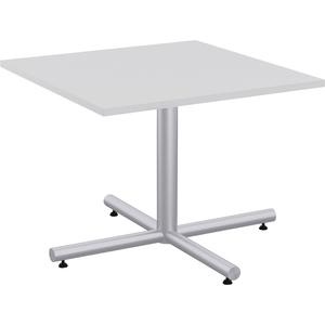 Lorell Hospitality Collection X-Leg Table Base - Metallic Silver X-Shaped Base - 30" Height X 42" Width X 42" Depth - Assembly Required