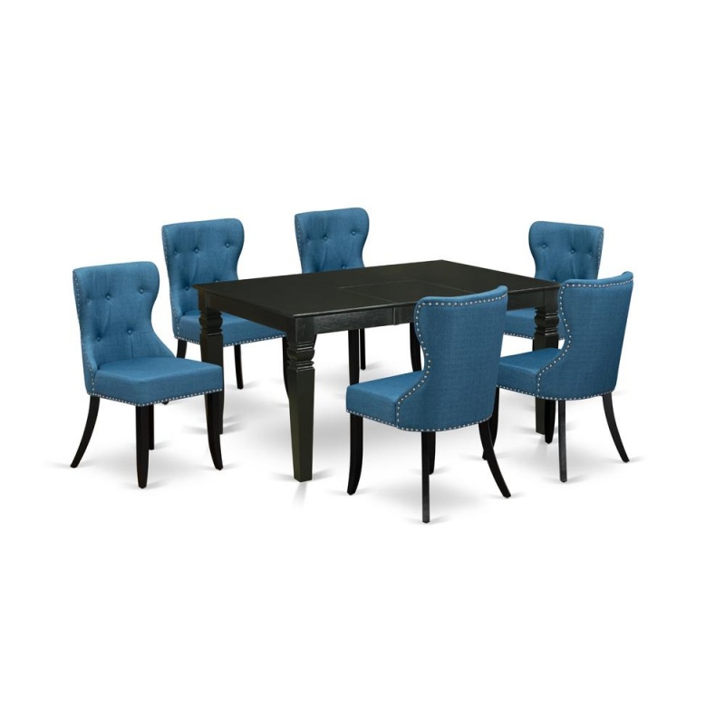 Kitchen Table Set of 6 with Parson Chairs
