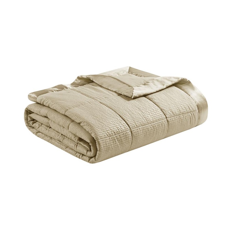 Oversized Down Alternative Blanket With Satin Trim