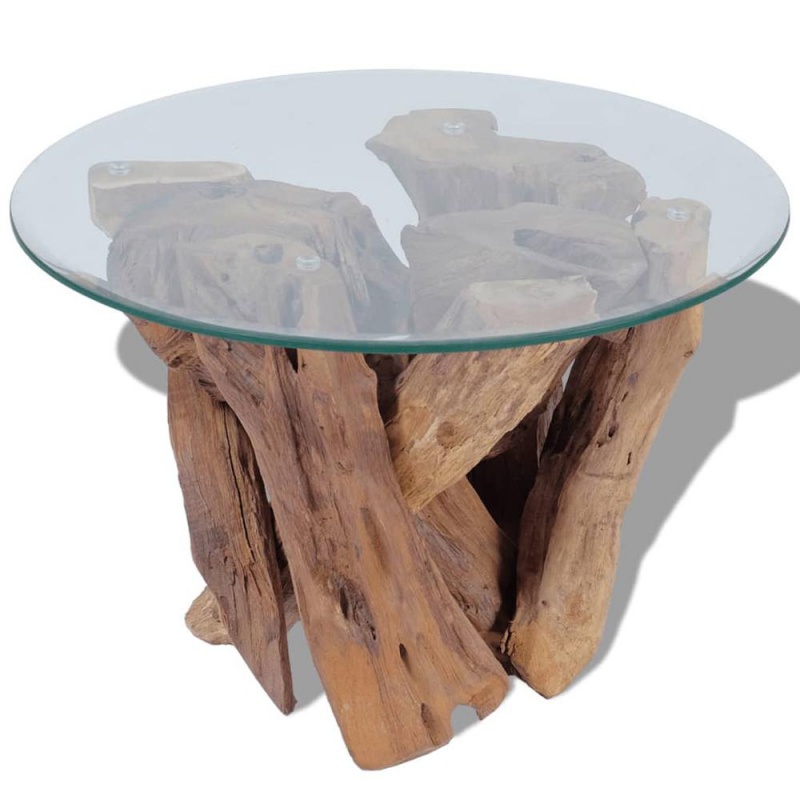Vidaxl Coffee Table Solid Teak Driftwood 23.6"