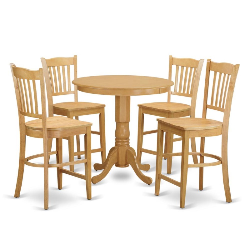 5 Pc Counter Height Pub Set - Kitchen Table and 4 Bar Stools