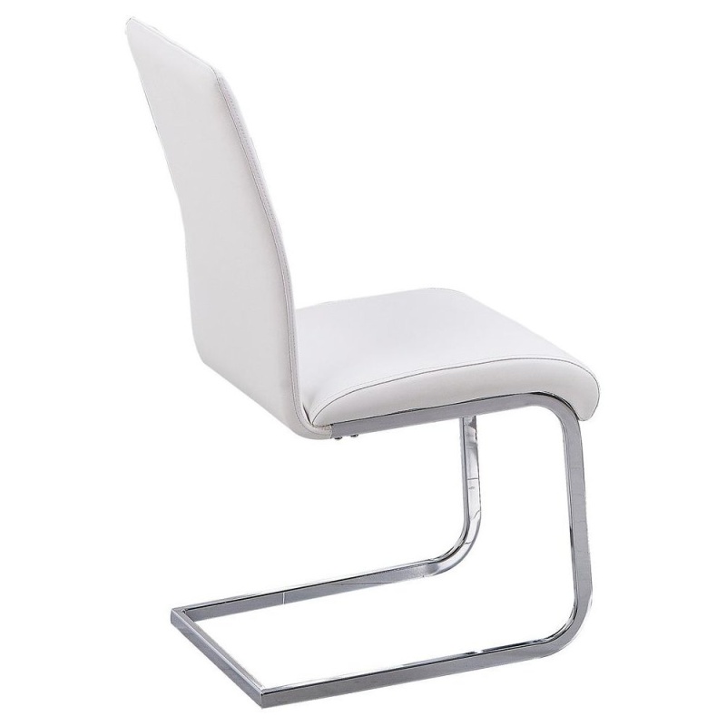 Modern Chrome Dining Side Chairs, Set of 2