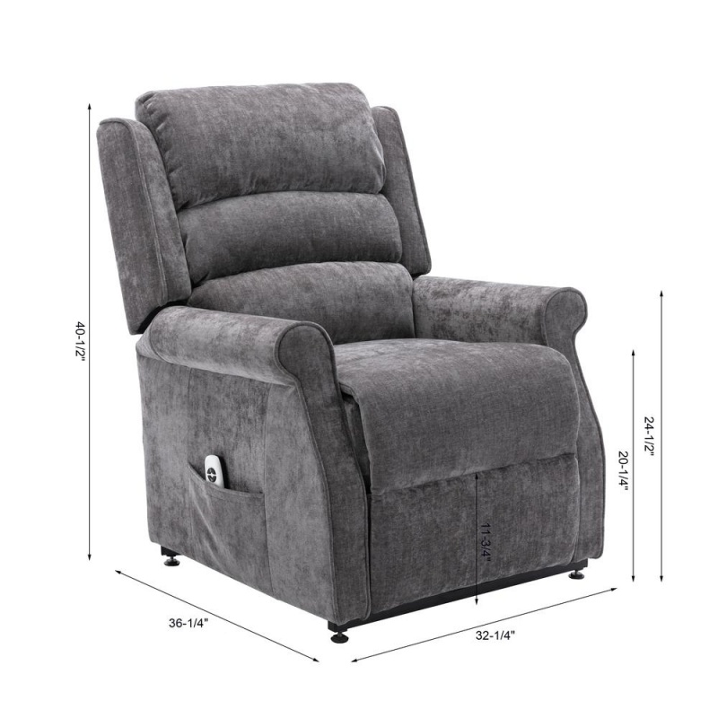 Ashland Charcoal Lift Chair With Massage