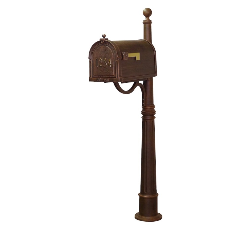 Berkshire Curbside Mailbox With Front Address Numbers And Ashland Mailbox Post