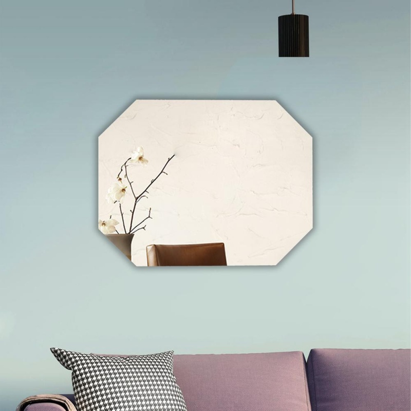 Chloe's Reflection Verical/Horizontal Hanging Rectangular-Octagon Frameless Wall Mirror 32" Height