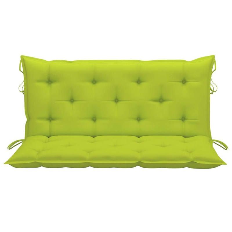 Vidaxl Swing Bench With Bright Green Cushion 47.2" Solid Teak Wood 2876