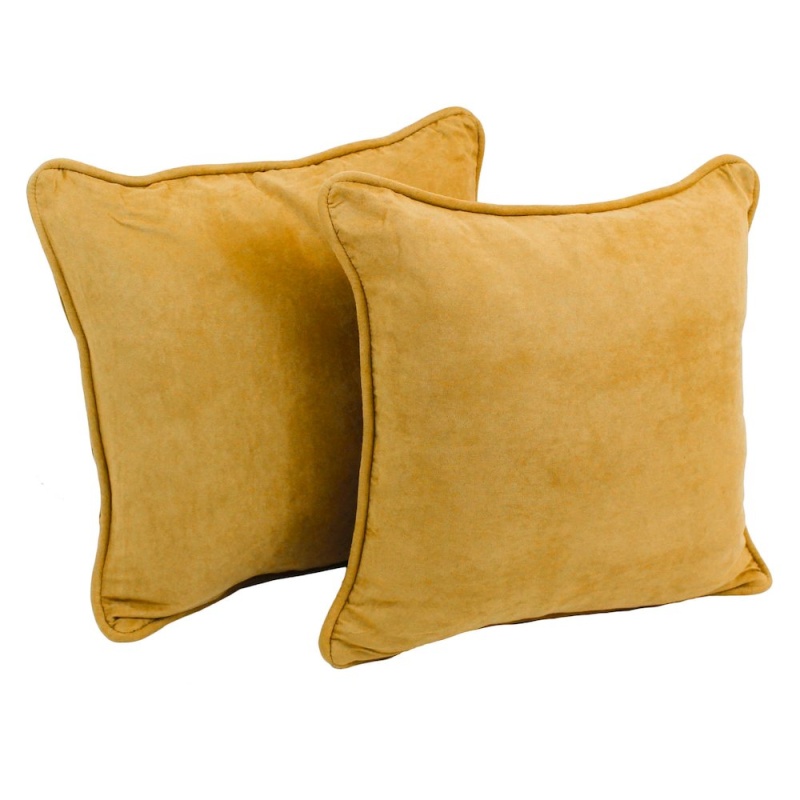 18-Inch Double-Corded Solid Microsuede Throw Pillows (Set of 2)