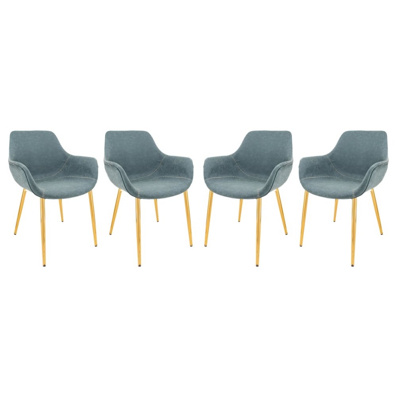 Markley Modern Leather Dining Arm Chair Set of 4