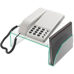 Lorell Acrylic Phone Stand - 5.5" Height X 11" Width X 10" Depth - Acrylic - Clear, Green