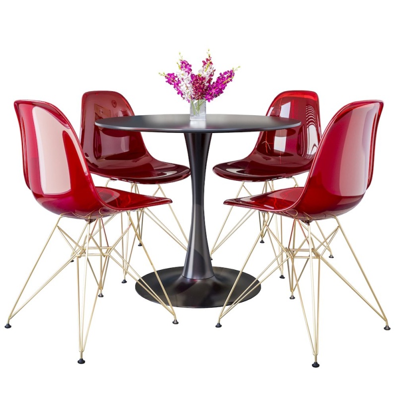 5-Piece Dining Set with 35" Round Dining Table