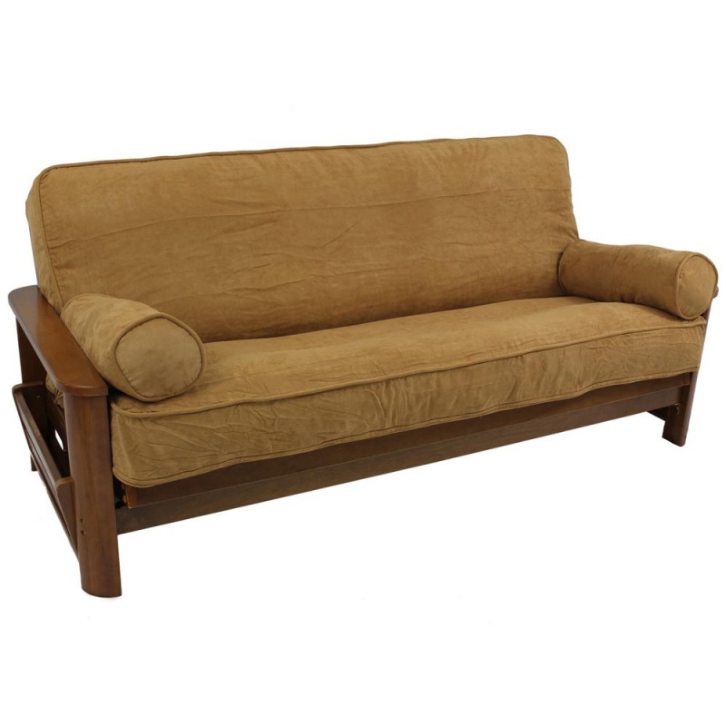 Solid Microsuede Double Corded Full Futon Cover Set