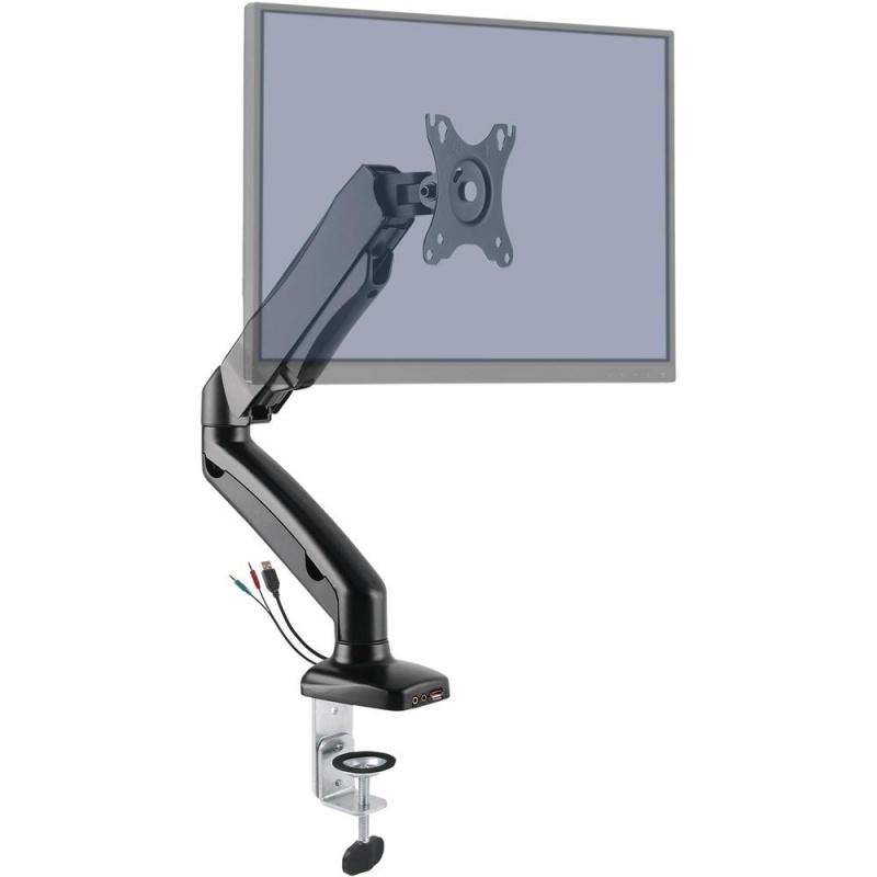 Lorell Mounting Arm For Monitor - Black - Adjustable Height - 1 Display(S) Supported - 14.30 Lb Load Capacity - 75 X 75, 100 X 100 Vesa Standard - 1 Each