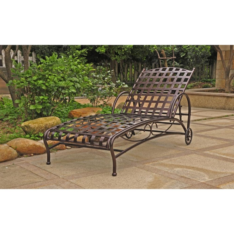 Santa Fe Nailhead Single Multi Position Chaise Lounge