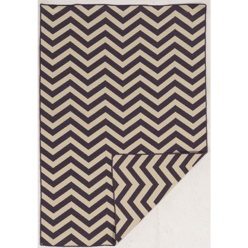 Salonika Reversible Chevron Purple 5X8, Rug