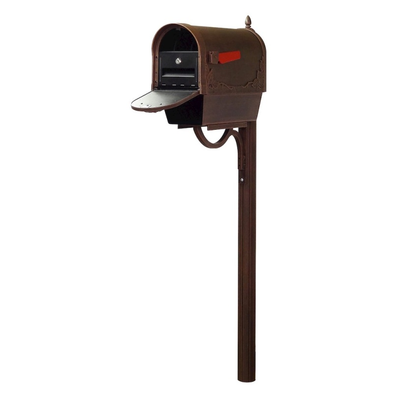 Floral Curbside Mailbox With Newspaper Tube
