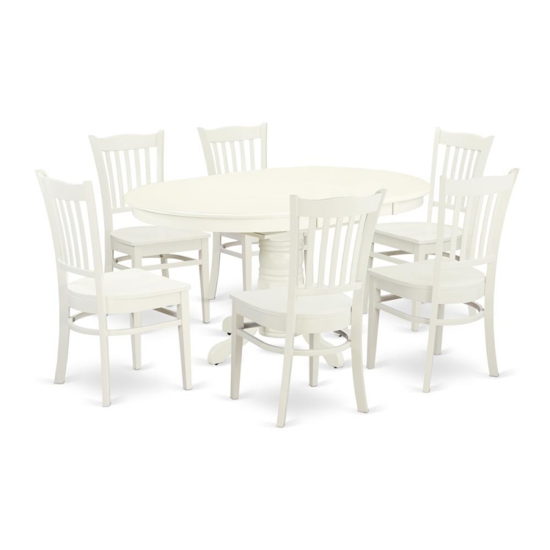 Dining Room Set Linen White, Avgr7-Lwh-w