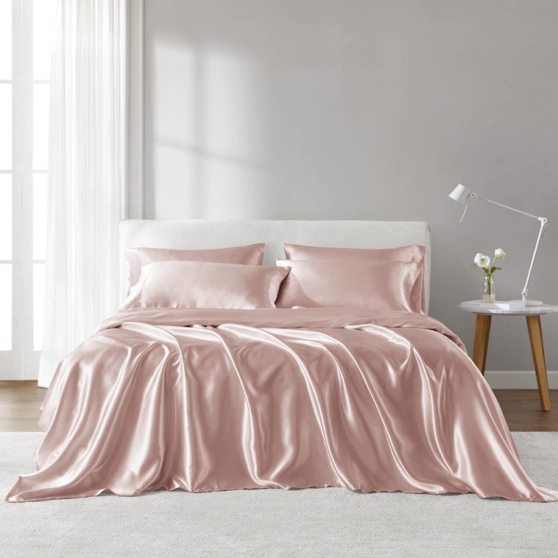 Satin Luxury 6 Pc Sheet Set, Blush Color