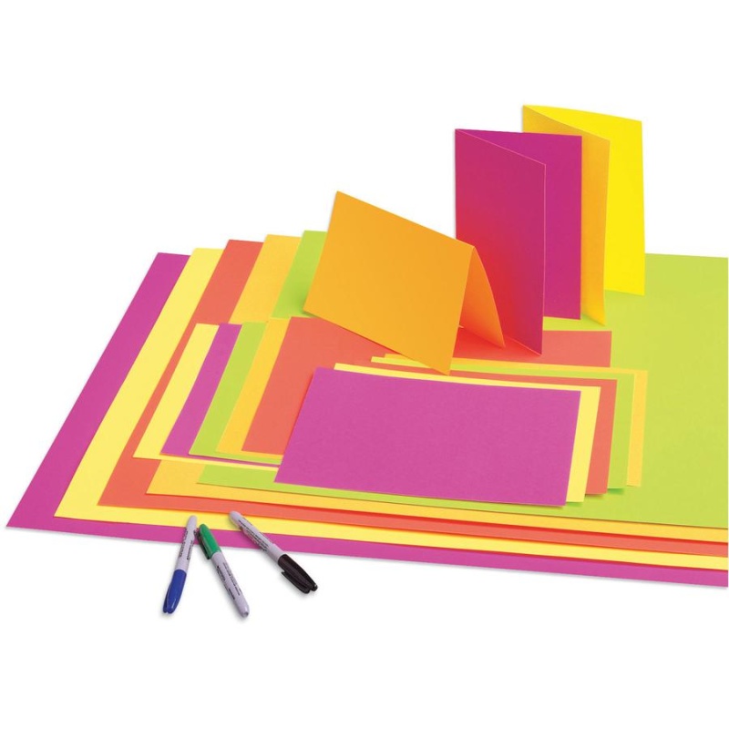 Ucreate Fade Resistant Neon Poster Board - 28" Height X 22" Width - Neon Assorted Surface - Fade Resistant, Rigid - 25 / Carton