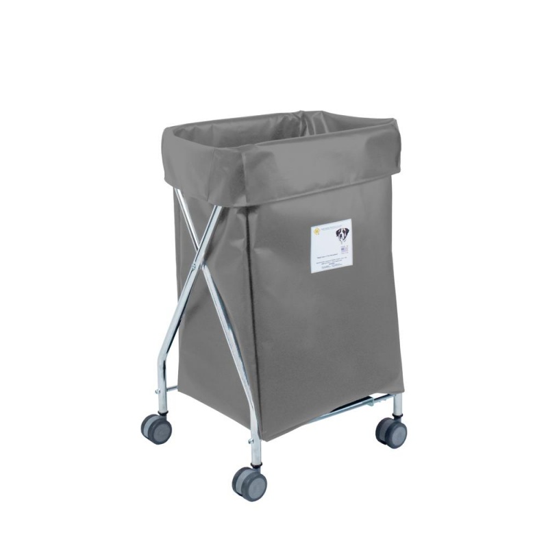 Wide Collapsible Hamper With Gray Vinyl Bag, 6 Bushel Capacity