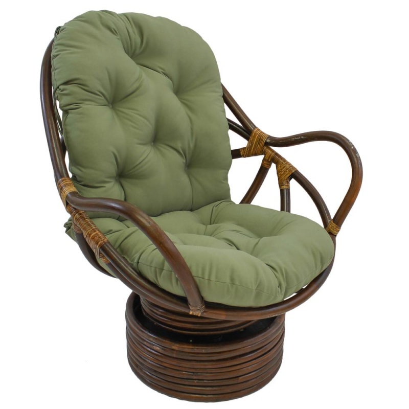 48-Inch By 24-Inch Solid Twill Swivel Rocker Cushion