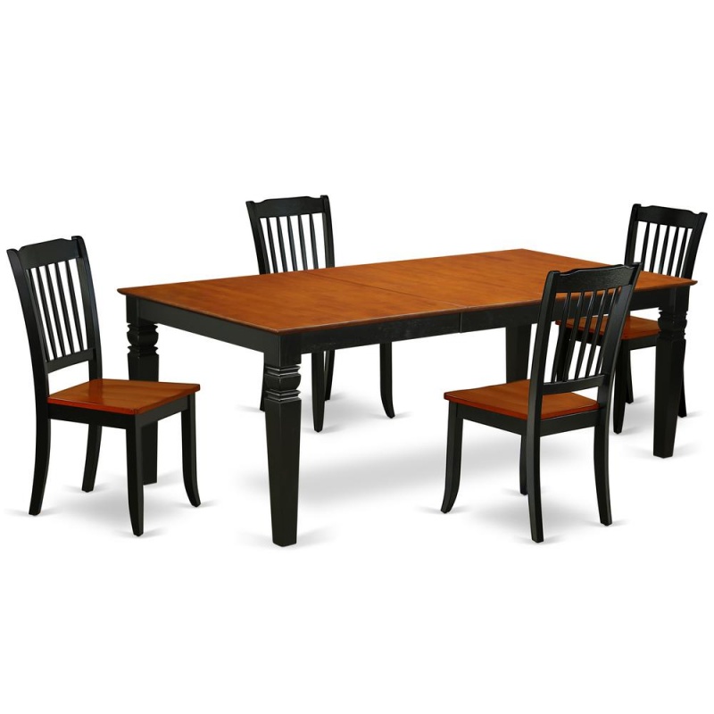 Dining Room Set Black & Cherry, Lgda5-Bch-w