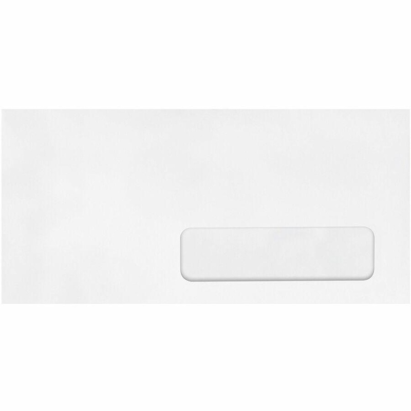 Quality Park No. 10 Single Right Window Envelopes - Single Window - #10 - 4 1/8" Width X 9 1/2" Length - 24 Lb - Adhesive - Wove - 500 / Box - White