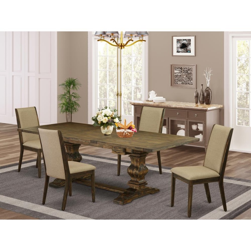 Table Top- Table Pedestal Parson Chairs