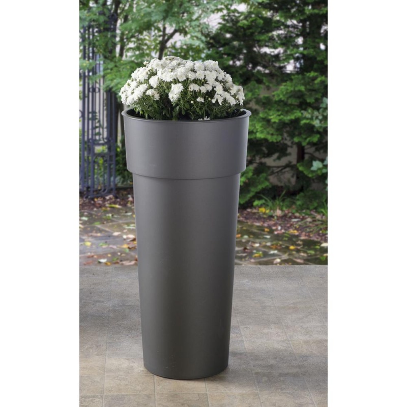 15" Rd. Duo Pot With Container In Anthracite Grey
