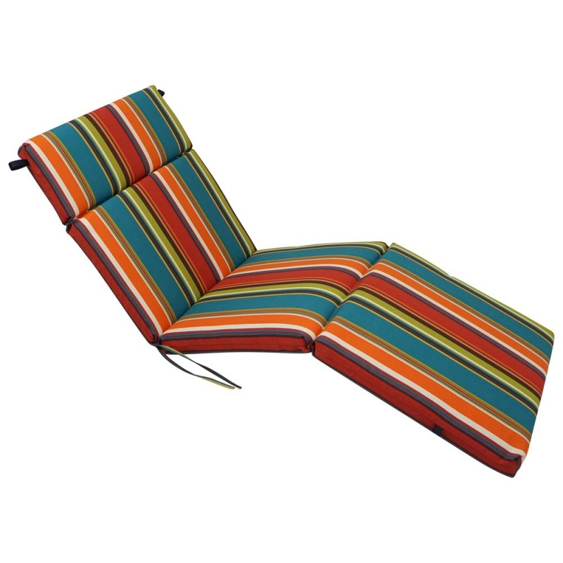 72-Inch By 24-Inch Patterned Polyester Outdoor Chaise Lounge Cushion