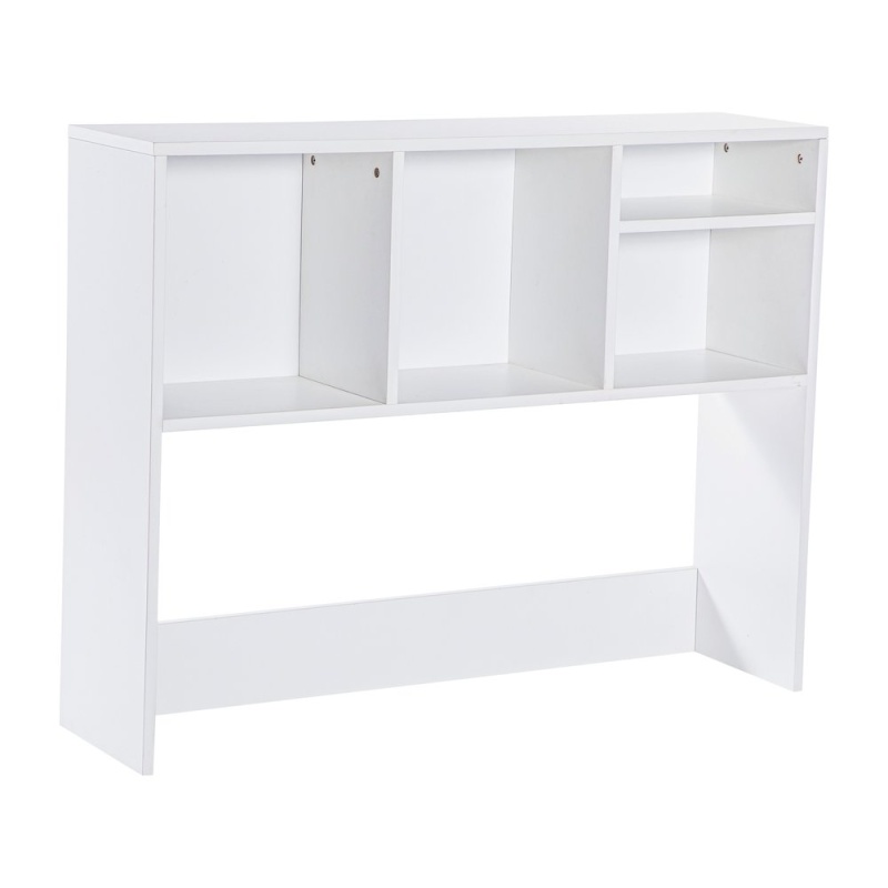Lotus Desktop Bookshelf Storage Organizer With Multiple Cubbies In White