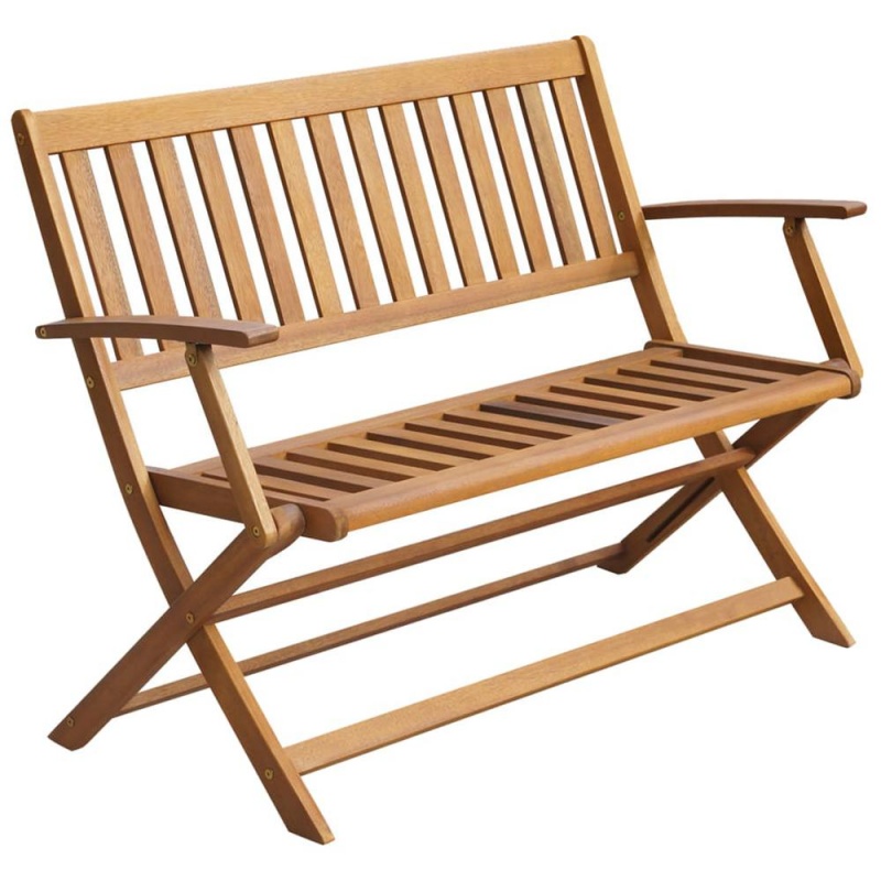 Vidaxl Garden Bench With Cushion 47.2" Solid Acacia Wood 4254