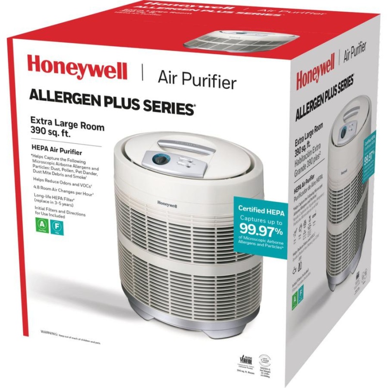 Honeywell Hpa50250 Hepa Air Purifier - Hepa - 390 Sq. Ft. - White