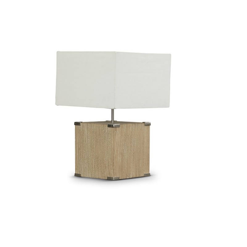 Kostka Wood And Fabric Lamp