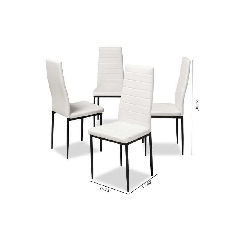 Armand Modern And Contemporary White Faux Leather Upholstered Dining Chair (Set Of 4)