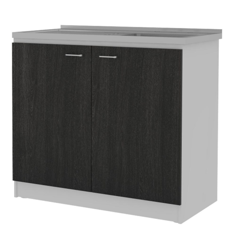 Salento Utility Sink With Cabinet Black Wengue
