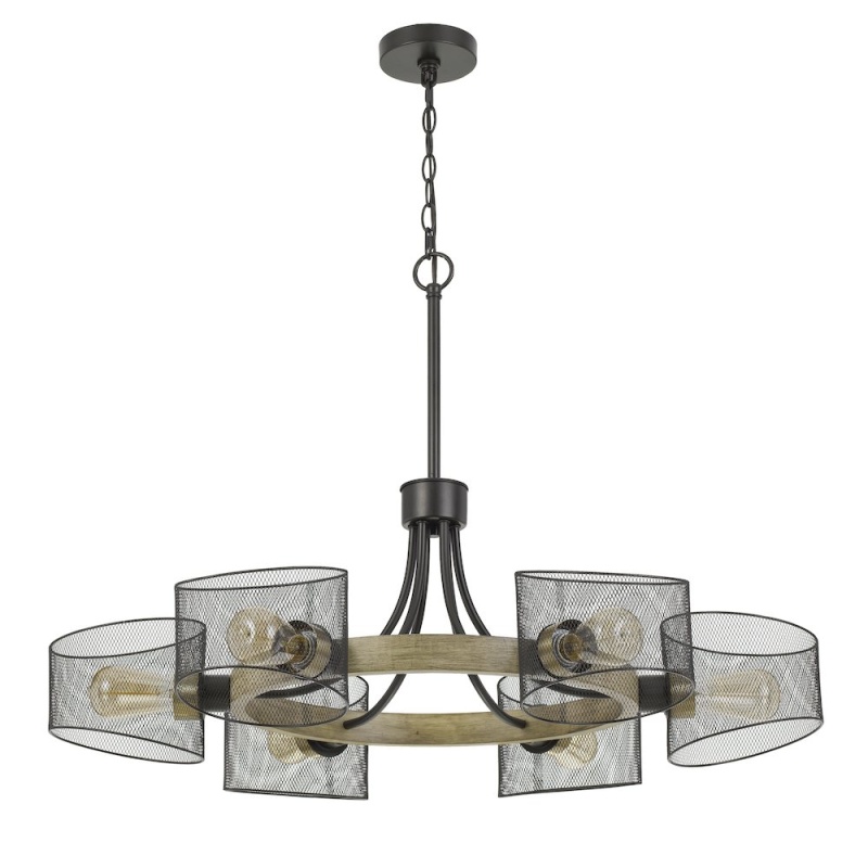 60W X 6 Dronten Metal/Wood Chandelier