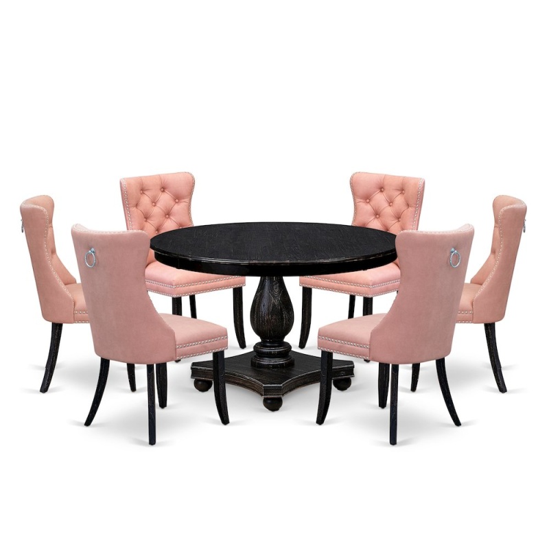 7 Piece Dining Set with 48" Round Kitchen Table
